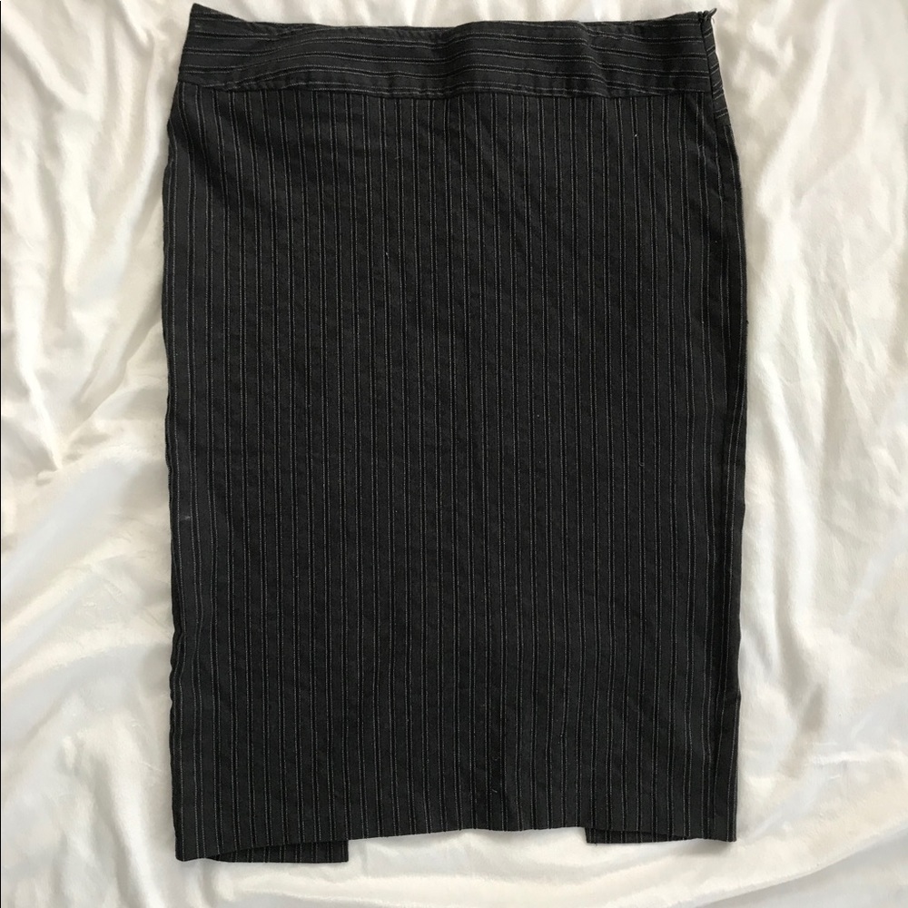 Pin stripped pencil skirt